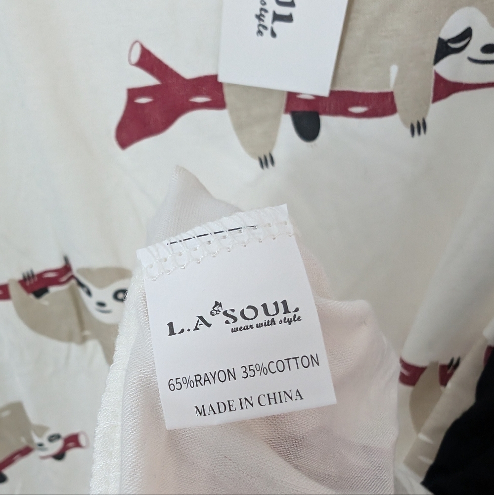 Cute sloth 3/4 sleeve tee - Picture 3 of 3